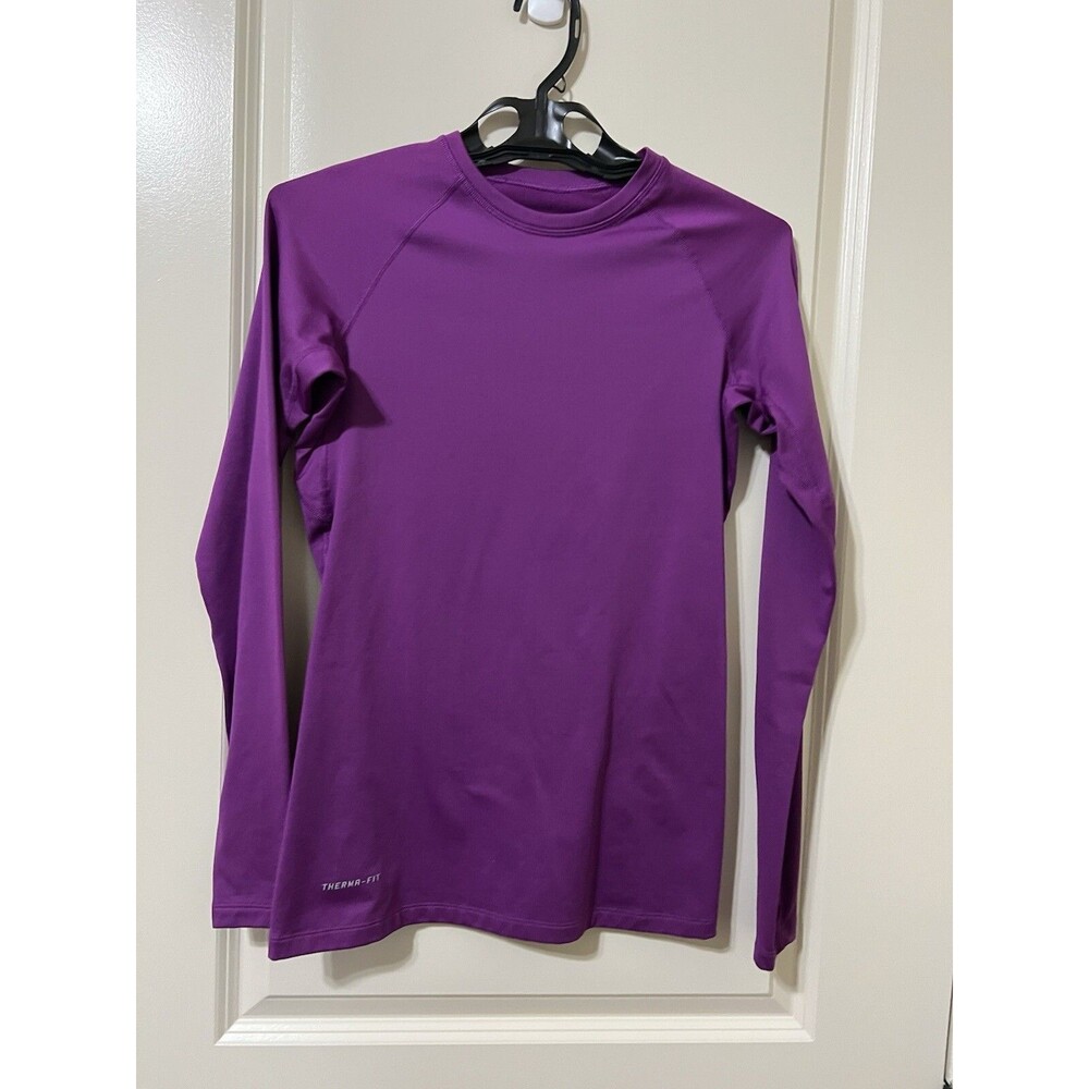 Nike Pro Combat Shirt Women's Therma-Fit Fitted Pullover Size Medium Purple